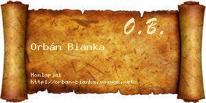 Orbán Bianka névjegykártya